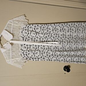 White Lace Dress with Collar